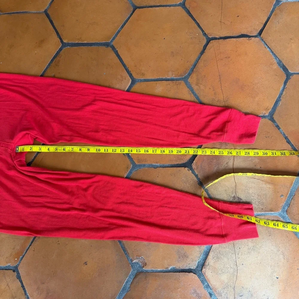 Morgan Mills Long Handles Thermal Union Suit Long Johns Red Vintage Size XL
